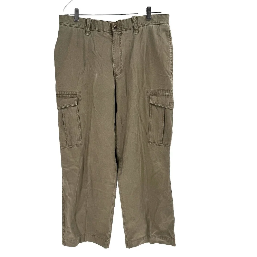 Eddie Bauer Utility Cargo Pants Men's 35X30 Khaki Outdoor Canvas‎ Camping Hiking